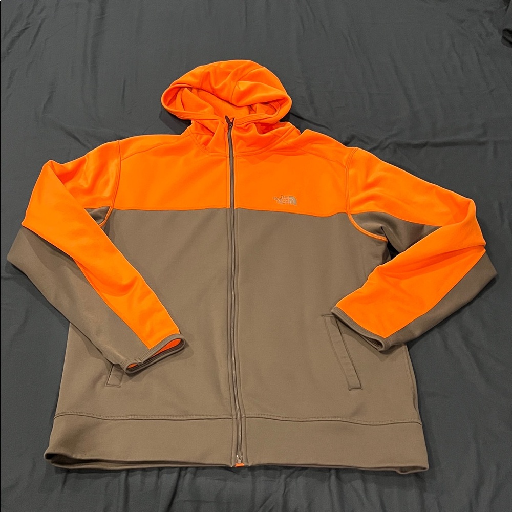 The North Face Men's Vibrant Orange and Grey Performance Jacket